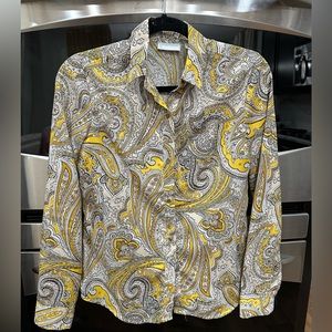 Yellow paisley button down